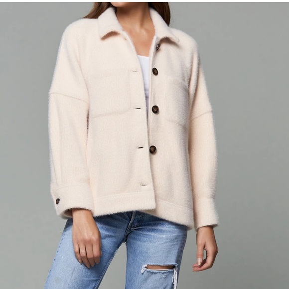 Anthropologie GREYLIN Jacket Shacket Oversized Button Down Off-White - Picture 2 of 14